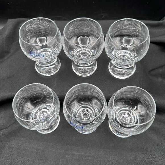 Bohemian Czech Crystal Shot Glasses 3oz Weighted Base Set of 6 Vintage 1990s - Picture 2 of 8